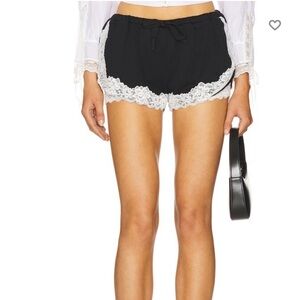 Yuhan Wang lace Lined Shorts in Black & White